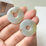 30.4 cts A-Grade Natural Tri-Colour Jadeite Donut Pair No. 180895