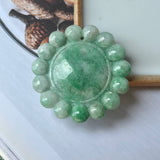 A-Grade Natural Moss On Snow Jadeite Ox Pendant No.220694