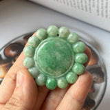 A-Grade Natural Moss On Snow Jadeite Ox Pendant No.220694