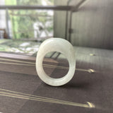 17.1mm A-Grade Natural Light Grey Green Jadeite Cloop Ring Band No.162359