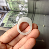 17.1mm A-Grade Natural Light Grey Green Jadeite Cloop Ring Band No.162359