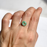A-Grade Natural Moss On Snow Jadeite Bagel Piece No. 172655