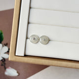 Icy A-Grade Natural Jadeite Donut Stud Earrings No. 180902