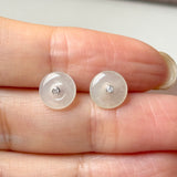 Icy A-Grade Natural Jadeite Donut Stud Earrings No. 180902