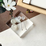 Icy A-Grade Natural Jadeite Donut Stud Earrings No. 180902