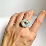 A-Grade Natural Tri-Colour Jadeite Bagel Piece No. 172656