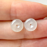 Icy A-Grade Natural Jadeite Donut Stud Earrings No. 180902
