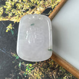 A-Grade Natural White Jadeite Pig Money Ruyi Pendant No.170973