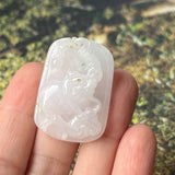 A-Grade Natural White Jadeite Pig Money Ruyi Pendant No.170973
