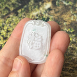 A-Grade Natural White Jadeite Pig Money Ruyi Pendant No.170973