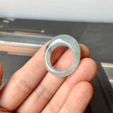 16.1mm A-Grade Natural Light Bluish Floral Jadeite Cloop Ring Band No.162361