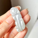 A-Grade Light Lavender Green Jadeite Pixiu No.172476