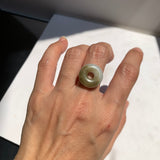 A-Grade Natural Tri-Colour Jadeite Bagel Piece No. 172657