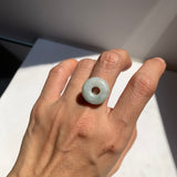 A-Grade Natural Tri-Colour Jadeite Bagel Piece No. 172657