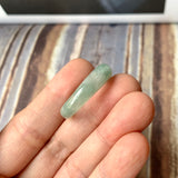 SOLD OUT: 17.1mm A-Grade Natural Light Green Jadeite Cloop Ring Band No.162362