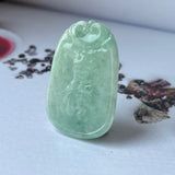A-Grade Natural Green Jadeite Rooster Pendant No.170862
