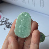 A-Grade Natural Green Jadeite Rooster Pendant No.170862