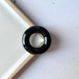 A-Grade Natural Black Jadeite Bagel Piece No.172155