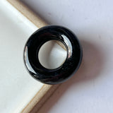 A-Grade Natural Black Jadeite Bagel Piece No.172155