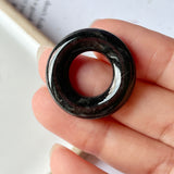 A-Grade Natural Black Jadeite Bagel Piece No.172155