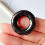 A-Grade Natural Black Jadeite Bagel Piece No.172155