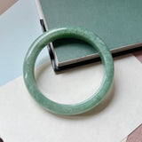 64.7mm A-Grade Bluish Green Jadeite Modern Round Bangle No.152149