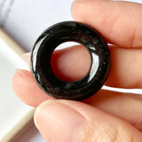 A-Grade Natural Black Jadeite Bagel Piece No.172155