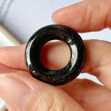 A-Grade Natural Black Jadeite Bagel Piece No.172155