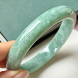 64.7mm A-Grade Bluish Green Jadeite Modern Round Bangle No.152149