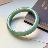 64.6mm A-Grade Bluish Green Jadeite Modern Round Bangle No.152147