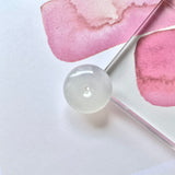A-Grade Natural White Jadeite Donut No.171224