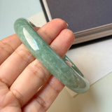 64.6mm A-Grade Bluish Green Jadeite Modern Round Bangle No.152147