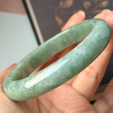 64.6mm A-Grade Bluish Green Jadeite Modern Round Bangle No.152147