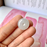 A-Grade Natural White Jadeite Donut No.171224