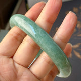 64.6mm A-Grade Bluish Green Jadeite Modern Round Bangle No.152147