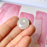 A-Grade Natural White Jadeite Donut Pendant No.171224