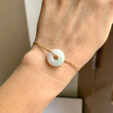 A-Grade Natural White Jadeite Bagel Piece No. 172661