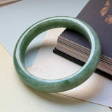 64.6mm A-Grade Bluish Green Jadeite Modern Round Bangle No.152148
