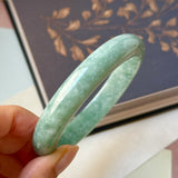 64.6mm A-Grade Bluish Green Jadeite Modern Round Bangle No.152148