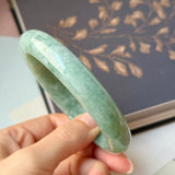 64.6mm A-Grade Bluish Green Jadeite Modern Round Bangle No.152148