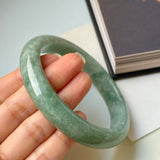 64.6mm A-Grade Bluish Green Jadeite Modern Round Bangle No.152148