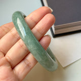 64.6mm A-Grade Bluish Green Jadeite Modern Round Bangle No.152148