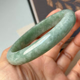 64.6mm A-Grade Bluish Green Jadeite Modern Round Bangle No.152148