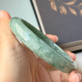 64.6mm A-Grade Bluish Green Jadeite Modern Round Bangle No.152148