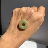 A-Grade Natural Yellowish Green Jadeite Bagel Piece No. 172663
