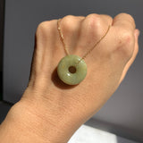 A-Grade Natural Yellowish Green Jadeite Bagel Piece No. 172663