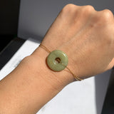 A-Grade Natural Yellowish Green Jadeite Bagel Piece No. 172663