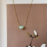 A-Grade Natural Moss On Snow Jadeite Jelly Bean Pendant No.172788