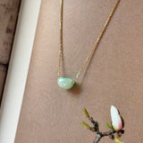 A-Grade Natural Moss On Snow Jadeite Jelly Bean Pendant No.172788