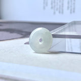 A-Grade Natural White Jadeite Donut Pendant No.220354